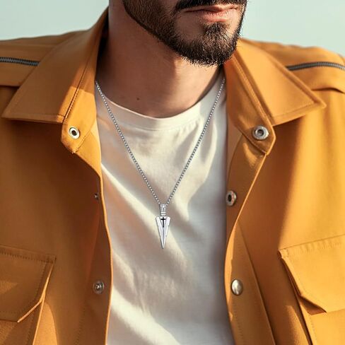 قلادة رأس السهم من الفضة الإسترليني قلادة نقطة الحربة أستطيع أن أفعل كل الأشياء الفلبينيين 4:13 قلادة نقطة الرمح للرجال هدية للأولاد والرجال in Kuwait