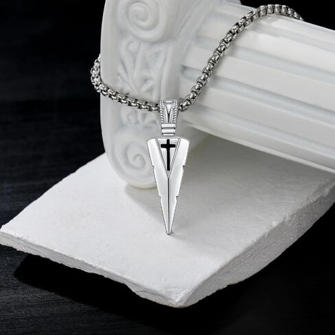 قلادة رأس السهم من الفضة الإسترليني قلادة نقطة الحربة أستطيع أن أفعل كل الأشياء الفلبينيين 4:13 قلادة نقطة الرمح للرجال هدية للأولاد والرجال in Kuwait