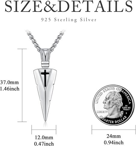 قلادة رأس السهم من الفضة الإسترليني قلادة نقطة الحربة أستطيع أن أفعل كل الأشياء الفلبينيين 4:13 قلادة نقطة الرمح للرجال هدية للأولاد والرجال in Kuwait