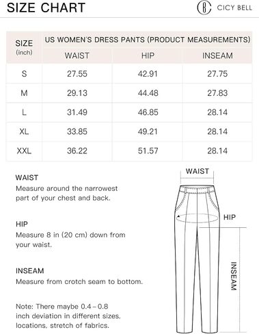 Cicy Bell Women's Wide Leg Dress Pants High Waisted Pleated Casual Work Office Cuffed Trousers in Saudi Arabia