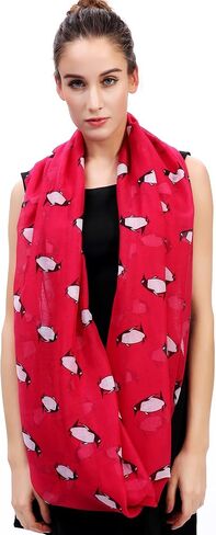 Lina & Lily Penguin Animal Print Women's Infinity Scarf Lightweight in Saudi Arabia
