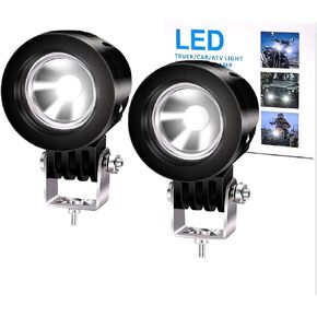 Ourbest Motorcycle Driving Running Lights, 2inch Spotlight LED Fog Lights for Motorbike ATV Bicycle Off Road Accent Off Road Lighting(10W White)
