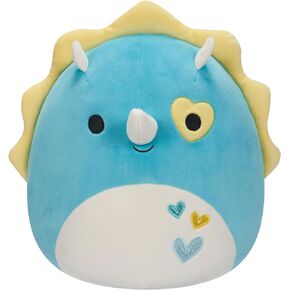 Squishmallows Original 12-Inch Braedon Teal Triceratops with Heart Eye Patch - Official Jazwares Large Plush