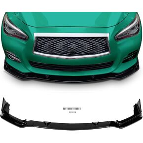 SCITOO Front Lip Spoiler Fits for 2014-2017 for Infiniti Q50 Sport Glossy Black Front Bumper Lip