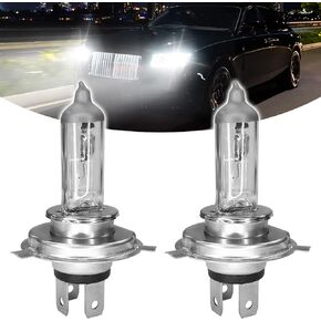 H4 Headlight Bulb 12V 55W Halogen Bulb, 2PCS Low Beam High Beam Fog Light Quartz Lamp Replacement, Car Xenon White Plug and Play Headlight Bulbs Driving Light Bulb