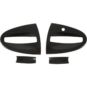 Exterior Door Handle Bowl Cover, 4pcs Carbon Fiber Style Car Exterior Door Handle Bowl Cover Trim Replacement for Fortwo W451 2009?2015