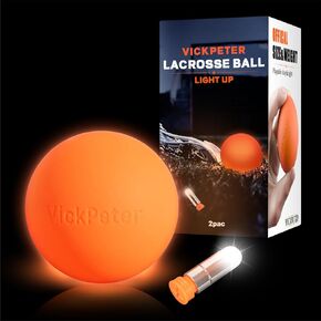 Lacrosse Ball Glow in The Dark Lacrosse Ball 2 Pack Light Up Lacrosse Balls Perfect Lacrosse Gifts for Boys&Girls-Cool Lacrosse Accessories-Lacrosse Gifts-Lacrosse Training Equipment