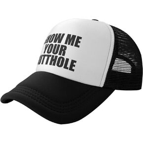 Show Me Your Butthole Funny Hat Unisex Adult Trucker Caps Fishing Adjustable Cap Classic Sport Hats Black