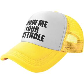 أرني Your Butthole قبعة مضحكة للجنسين قبعات سائقي الشاحنات الكبار قبعة صيد قابلة للتعديل قبعات رياضية كلاسيكية باللون الأسود