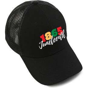 Juneteenth ديكورات قبعات سائقي الشاحنات السوداء للرجال والنساء قبعة يوم الحرية للاحتفال بعام 1865 قبعة بيسبول ذات تاريخ أسود in Kuwait
