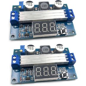 2pcs LTC1871 DC-DC Boost Step-up Voltage Converter Module 100W High Power Adjustable Output 3.5-35V Power Regulator Board with LED Voltage Meter