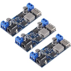 3PCS DC-DC 12V to 5V 5A Step-Down Converter, USB Buck Converter DC 9V-36V Step Down to USB 5V Transformer Dual Output Power Supply Module for Phone Fast Charging