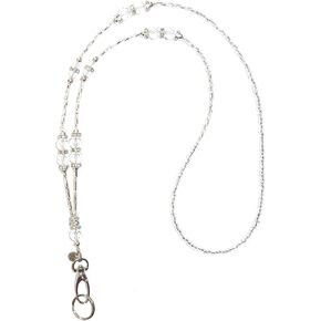 Crystal Bling Women's Beaded Lanyard for ID Badge Card Holder Teacher Cruise Keys Keychain Phone Keychain (Non Breakaway - Stronger)