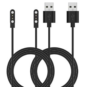 RuenTech 2-Pack Charger Compatible with Letsfit IW1/FITNIV IW1/LIVIKEY Smart Watch, 3.3FT Replacement Charing Cable for LIVIKEY Smart Watch Charger (Black&Black)