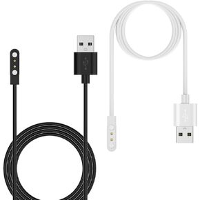 RuenTech 2-Pack Charger Compatible with ENOMIR IDW19 LW51 ID208 ID208BT ID205L ID207 ID207Mini Smart Watch, 3.3FT Replacement Charing Cable for ENOMIR Smart Watch Charger (Black&Black)