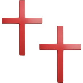 OnlyYou.X Cross Emblem Cross Badge Cross Decal Cross Sticker for Motocycle and Universal Cars 2 Pieces Metal Black