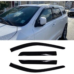 94623Y Chrome Side Window Visor Wind Vent Deflector,4pc Outside Mount Style Shade Sun Rain Guards Set fit for 02-08 Dodge Ram 1500,03-09 Ram 2500&3500 Quad Cab with 2 Half Size Rear Doors