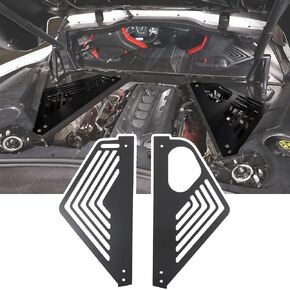 Engine Bay Panel Cover Trim for C8 Corvette 2020-2024, Left Right Splash Shield Oxidation Case Guard Auto Aluminium Interior Body Part Accessories (Red - A)