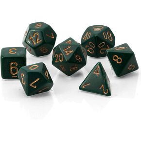 Chessex CHX25415 Dice-Opaque Dusty Green/Copper Set