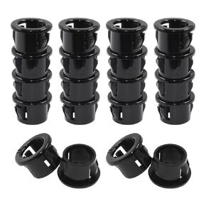 50 Pcs Black Cable Snap Bushing,3/8" Snap Bushing Grommet Protector,Nylon Snap in Cable Hose Bushing Grommet Protectors,Round Plastic Cable Snap Bushing Grommet