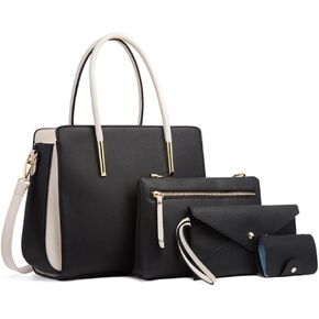 Pahajim Womens Purses and Handbags Set 4pcs Satchel Bags Tote Bags Shoulder Bags Tote Purses for Women in Kuwait