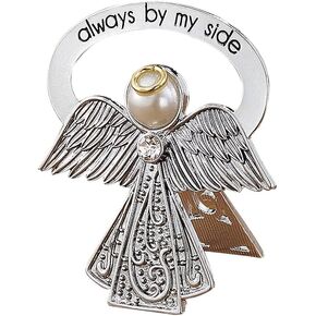 Bedside Angel, Always by My Side, Nightstand Tabletop Collectible Figurine, Crystal Accent, 3"