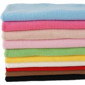 RayLineDo® 10PCS 50 * 50cm Solid Color Knitted Polar Fleece Fabric Anti Pill Fabric Patchwork Polyester Plush Fleece Cloth for DIY Sewing Handmade Dolls