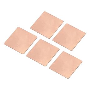 MECCANIXITY Heatsink Copper Sheet Shim, 1mm Thickness 20 x 20mm Pad with Thermal Conductive Adhesive Tapes for Desktop Computer GPU CPU Cooling Patch 5 Set