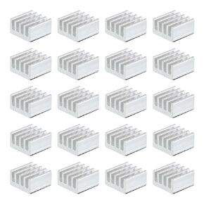 MECCANIXITY 20Pcs 9x9x5mm Heatsink Aluminum Radiator Heat Sink Cooling with Thermal Blue Sticker for Chip CPU, Power Transistor, FET, IC, Power Amplifier,Sky Blue