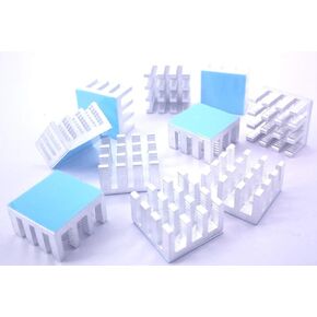 Easycargo 10pcs 14mm Heatsink 14x14x8mm + pre Applied 3M 8810 Thermal Conductive Adhesive Tape for Cooling Cooler GPU Chips VRAM VGA RAM (10pcs 14x14x8mm Silver Tone)