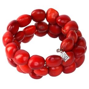 Adjustable wrap beaded handmade bracelet for women with Peruvian Red & Black Huayruro Seed Beads - 6.5" - 7.5" - Gifts for Mom, Daughter, Aunt, Sister, Friend