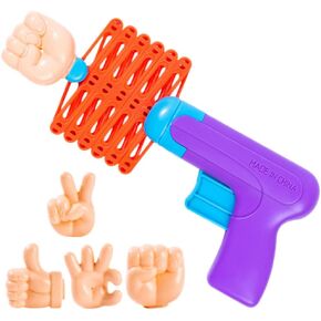 VOSAREA Retractable Fist Hand Prank Prop Plastic Spring Fist Shooter Extendable Arm Grabber Fists Reacher 4 Gestures Shooters Retractable Party Trick Prop for Halloween Chirstmas Party
