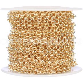 CleverDelights Bulk Rolo Chain - 1/8" Link - 25 Feet - Champagne Gold Color