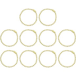 100pcs Ball Beads Chain 4.7 Inch 2.4mm Diameter Metal Dog Tag Keychain Ball Connector Clasp for Jewelry Making Necklace DIY Crafts, Gold Tone