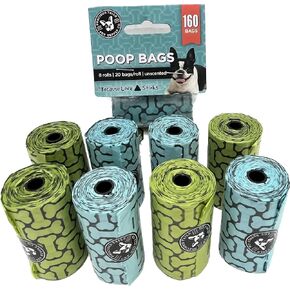Poop Bags - 160 Doggie Poop Bags for Yards - Leak-Proof Dog Waste Bags - Ultra Thick, Unscented Poop Bags for Dogs & Cats (160 Count)