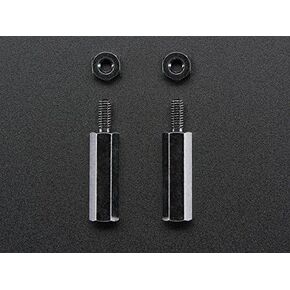 Adafruit Brass M2.5 Standoffs 16mm tall - Black Plated - Pack of 2 [ADA2337]