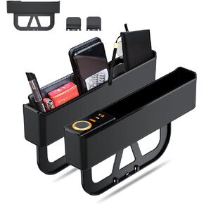 Car Seat Gap Filler Organizer, 75W Charging, Storage Box, 2 Pack (Large)