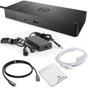 Dell WD19S Docking Station Bundle with USB-C and Dual Monitor Support - Complete Package Includes Dell WD19S 130W Dock, 180W Power Adapter, HDMI & Ethernet Cable, Microfiber Cloth (Renewed)