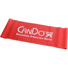 Cando Latex-Free Exercise Band, 5-Foot Singles, red