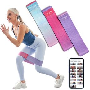 FitOn Sculpt Resistance Bands for Working Out, Non-Slip Threading Squat Bands for Butt and Thighs, Workout Fit Loops with Knitted Rubber Construction, 3 Levels Elastic Band for Home Fitness Exercise