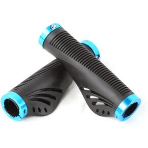 مقابض مقود الدراجة الجبلية، مقابض دراجة ذات تصميم مريح، توسع قبضة مقود الدراجة المطاطية مع مقابض قفل من الألومنيوم للطرق الجبلية MTB BMX (أزرق) in Kuwait