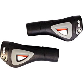 CAVO Ergonomic Mountain Bike Handlebar Grips, Dual Color Lock-On Rubber Bike Grips with Aluminum Locking Clamps for MTB BMX Touring and Commute Bike, 133mm, Made in Taiwan