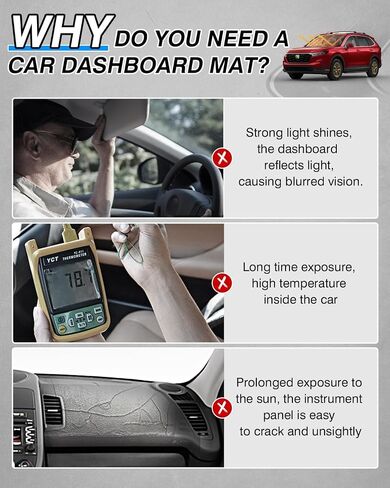 Cartist Dashboard Cover Compatible with CRV CR-V 2023 2024 Accessories Dash Cover Mat Non-Slip Pad Carpet Anti-Glare in Saudi Arabia