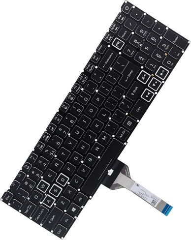 Deal4GO (Non RGB) Backlit Keyboard RED Letter Replacement for Acer Nitro 5 AN515-58 AN515-57 AN515-55 AN515-54 AN515-53 AN515-45 AN515-58-525P AN515-54-5812 in Kuwait