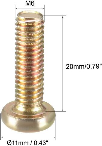 uxcell M6x16mm Furniture Screw Hex Socket Machine Screws Zinc Plated Fasteners Bolts Full Thread Carbon Steel 20Pcs in Saudi Arabia