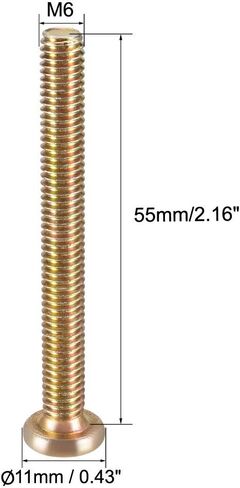 uxcell M6x16mm Furniture Screw Hex Socket Machine Screws Zinc Plated Fasteners Bolts Full Thread Carbon Steel 20Pcs in Saudi Arabia