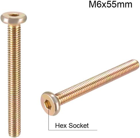 uxcell M6x16mm Furniture Screw Hex Socket Machine Screws Zinc Plated Fasteners Bolts Full Thread Carbon Steel 20Pcs in Saudi Arabia