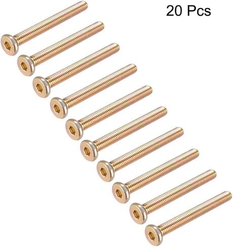 uxcell M6x16mm Furniture Screw Hex Socket Machine Screws Zinc Plated Fasteners Bolts Full Thread Carbon Steel 20Pcs in Saudi Arabia