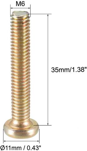 uxcell M6x16mm Furniture Screw Hex Socket Machine Screws Zinc Plated Fasteners Bolts Full Thread Carbon Steel 20Pcs in Saudi Arabia