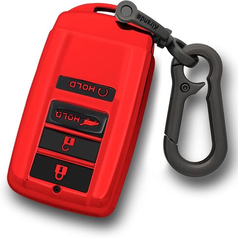لحقيبة غطاء Acura Key fob، مع سلسلة مفاتيح تناسب MDX RDX RLX ILX TLX ملحقات السيارة الذكية عن بعد، حافظة مفاتيح ناعمة من مادة TPU، 4 أزرار (أحمر) in Saudi Arabia